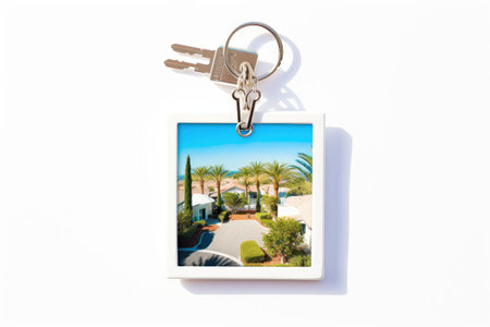 Dynamic Capture Isolated photo keychain Snapshot Isolated On White Backgroundの素材