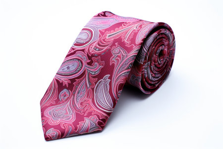 Stylish Display Showcasing Paisley Tie Charm Isolated On White Backgroundの素材