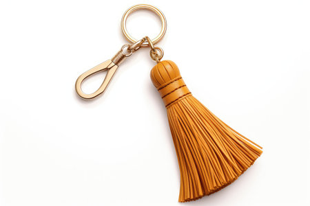 Unaltered Decor Authentic Snapshot of Tassel Keychain Isolated On White Backgroundの素材