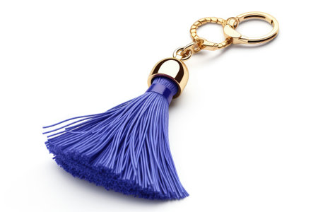 Standalone Fashion Realistic Capture of Tassel Keychain Isolated On White Backgroundの素材