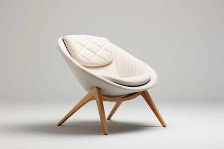 Elegant Contemporary Chair Isolated on White Backgroundの素材