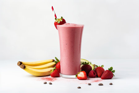 Healthy and Vibrant Smoothie Drink Isolated on White Backgroundの素材