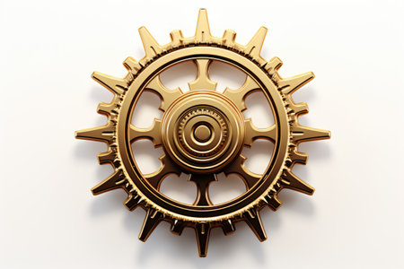 Retro Steampunk Gearwheel Isolated on White Backgroundの素材