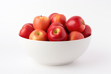 Orchard Bounty: A Bowl of Fresh, Crisp Apples for Your Enjoyment isolated on white backgroundの素材
