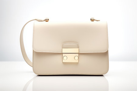 Opulent Elegance: Elevate Your Style with a Luxury Fashion Designer Shoulder Bag isolated on white backgroundの素材