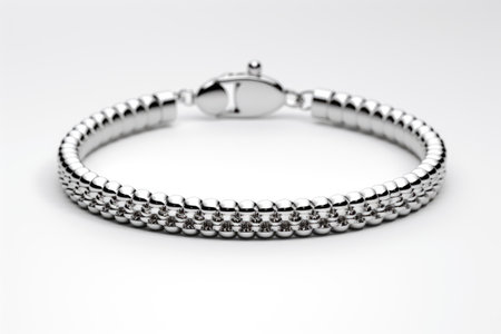 Luxe Wristwear: Enhancing Your Look with a Premium Modern Bracelet isolated on white backgroundの素材