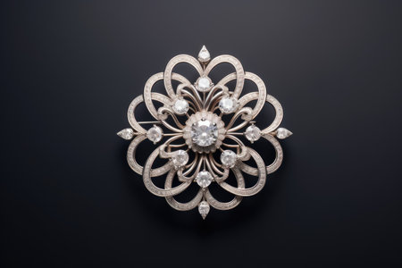 Fashion-forward Finery: The Ultimate Modern Luxury Elegant Brooch isolated on white backgroundの素材