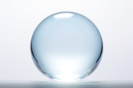 Transparent Tranquility: A Crystal Glass Bubble's Grace isolated on white backgroundの素材