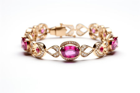 Harmony in Hues: Experience Tranquility with a Gemstone Bracelet isolated on white backgroundの素材