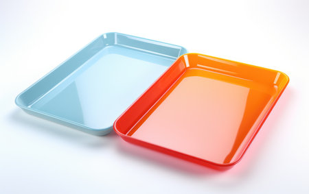 Elegant Service Plastic Serving Trays for Effortless Hosting Isolated On White Backgroundの素材
