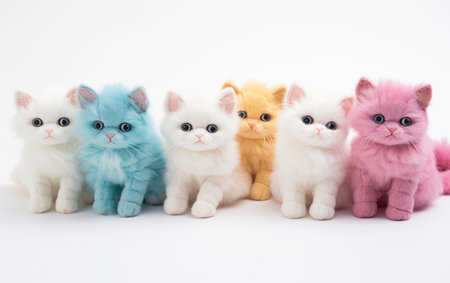 Cute Companions PawsomePals Plush Kittens for Snuggles Isolated On White Backgroundの素材