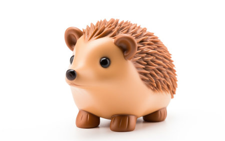 Hedgehog Harmony Solo Plush Toy Isolated On White Backgroundの素材