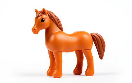 Horse Harmony Solo Plush Toy Isolated On White Backgroundの素材
