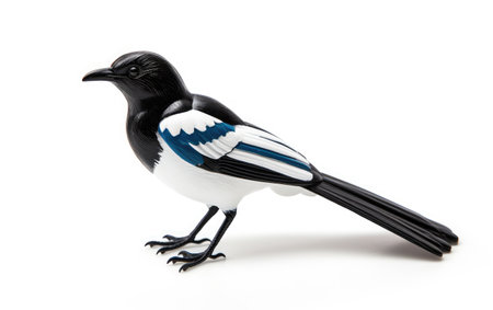 Mysterious Magpie Single Toy A Magpie Toy Isolated On White Backgroundの素材