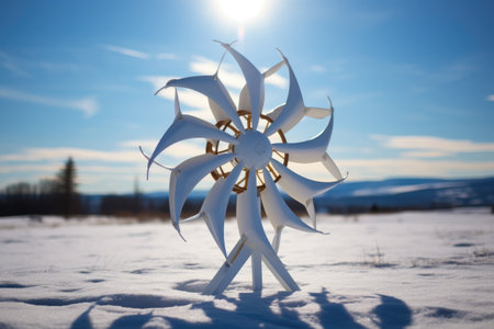 SolarSpire Harvest Energy Anywhere with Portable Wind Turbine Isolated On White Backgroundの素材