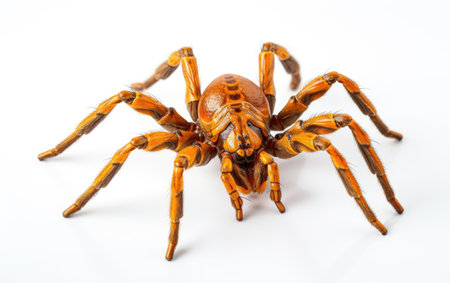 Arachnid Antics Exploring with a Tarantula Toy Companion Isolated On White Backgroundの素材