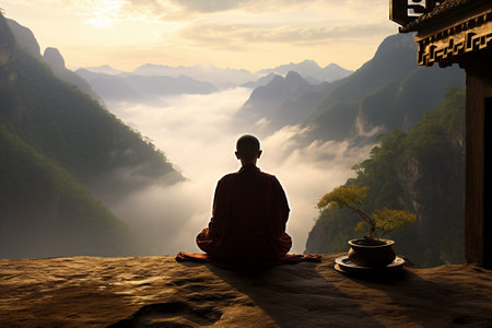 Mountain Zen Oasis: Envisioning a Monastery Where Tranquility Takes Rootの素材