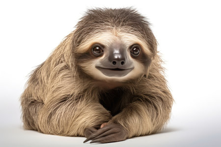 Slothful Wonders Discovering the Secret World of Pygmy Sloths Isolated On White Backgroundの素材
