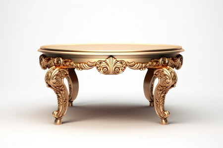 Real Luxury Table Isolated On White Backgroundの素材