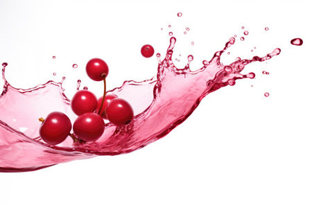 Cranberry Juice Splash Isolated On White Backgroundの素材