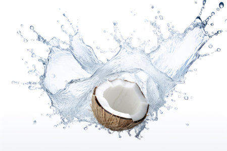 Pure Coconut Water Isolated On White Backgroundの素材