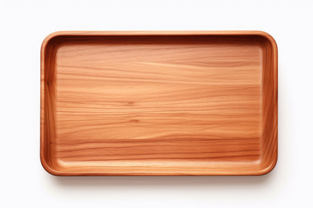 Wooden Tray Design Isolated On White Backgroundの素材