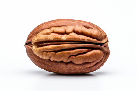 Nutty Pecan Isolated On White Backgroundの素材