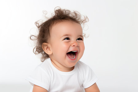 A Happy Little One Isolated On White Backgroundの素材