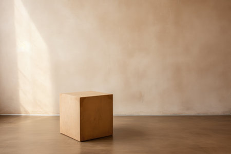 Simple Brown Box Placed on Hardwood Floorの素材