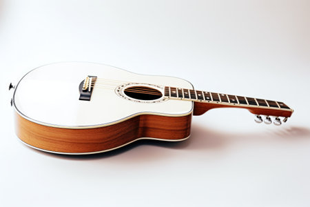 Beauty of a Guitar Isolated On White Backgroundの素材