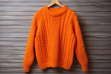 Orange Cotton Sweaters Fashion Isolated On White Backgroundの素材