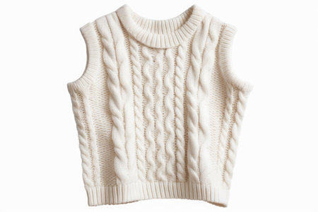 Soft Wool Sleeveless Sweater Isolated On White Backgroundの素材