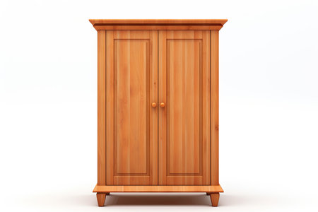 Timber Cupboard Design Isolated On White Backgroundの素材