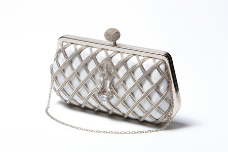 Minimal Elegance Clutch Isolated On White Backgroundの素材