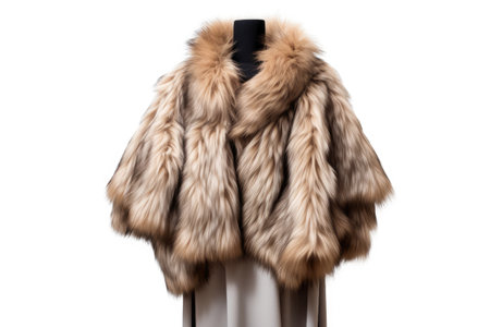 Plush Faux Fur Stole Isolated On White Backgroundの素材