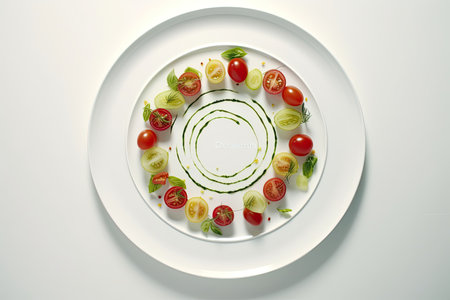 Canapes on the Special Plate Isolated On White Backgroundの素材