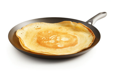 Navigating Flavors with the Crepe Pan Isolated On White Backgroundの素材