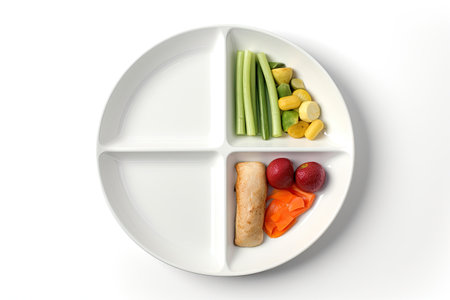 Plate with Compartment Isolated On White Backgroundの素材