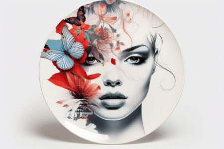 Edition Artist Plates Isolated On White Backgroundの素材