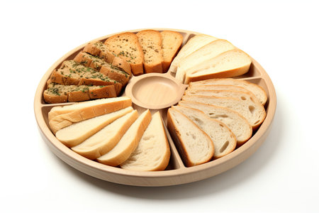 Bread Serving Plate Isolated On White Backgroundの素材