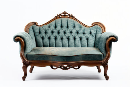 Stylish Settee Design Isolated On White Backgroundの素材