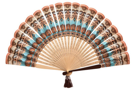 Desert Inspired Print Fan Isolated On White Backgroundの素材