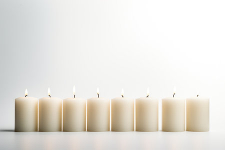 Box of Pure White Candles Isolated On White backgroundの素材