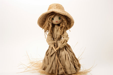 Traditional Straw Brigid Doll Isolated On White backgroundの素材