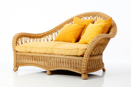 Handwoven Miniature Daybed Isolated On White Backgroundの素材