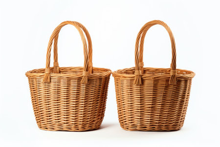 Woven Tote Bag Isolated On White Backgroundの素材