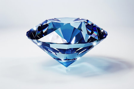 Blue Diamond Isolated On White Background.の素材
