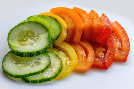 Elegance of Backlit Vegetables Isolated On White Background.の素材