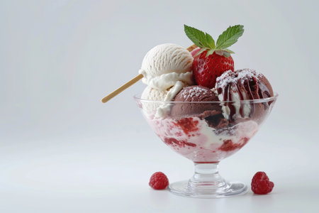 Gourmet Ice Cream Isolated On White Background.の素材