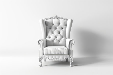 Elegant White Armchair Designs Isolated On White Background.の素材